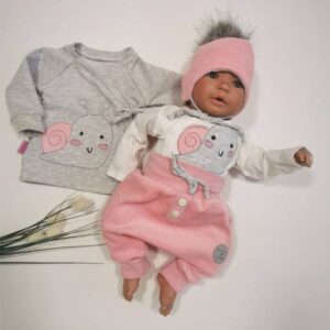 Komplet za dojenčka roza polžek Hopka-1