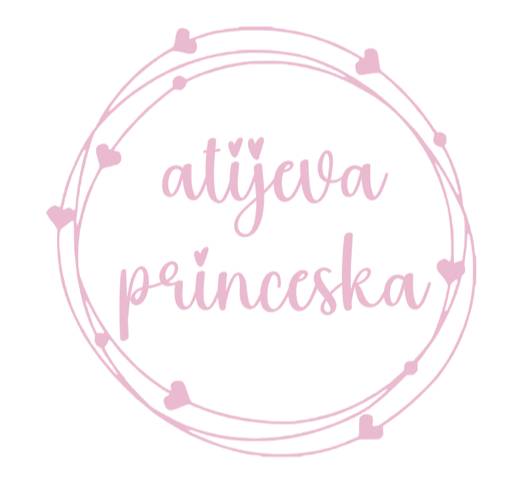 Preslikač za tekstil atijeva princeska v krogu s srčki baby roza Hopka