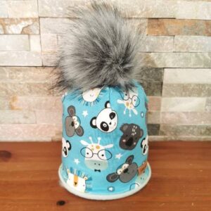 Zimska kapa Zajčki na puder roza Hopka