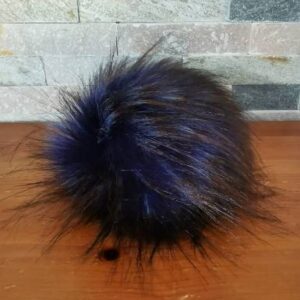 Cof iz umetnega krzna Moder z rjavimi konicami Hopka