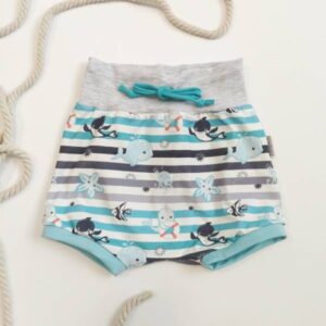 Kratke hlače Medy morska zabava modro siva Hopka