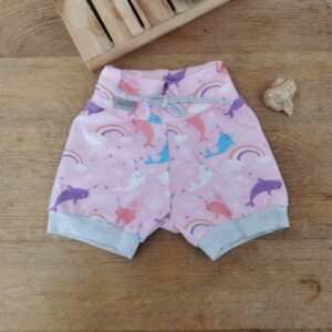 Kratke hlače kiti samorogi roza Hopka1