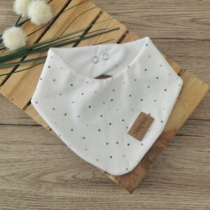 Nepremočljivi slinček Pastelne pikice na smetani Hopka