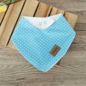 Nepremočljiv slinček Pikice na svetlo modri Hopka