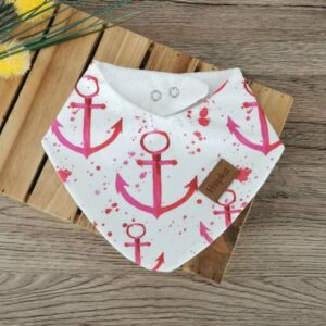 Nepremočljiv slinček Pink sidra Hopka