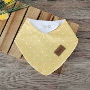 Nepremočljivi slinček Pikice na rumeni Hopka