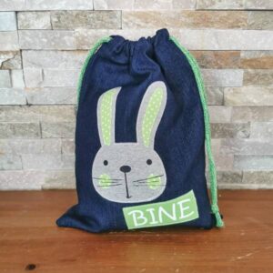 Vrečka za copate Jeans z aplikacijo in imenom Hopka