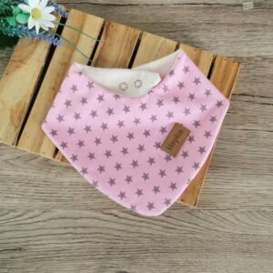 Nepremočljiv slinček Zvezdice na roza Hopka