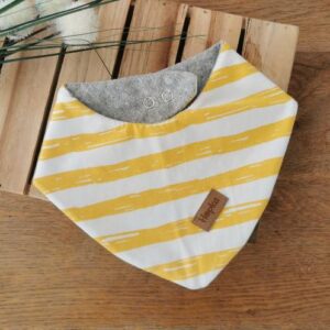 Nepremočljivi slinček Belo rumene črte Hopka