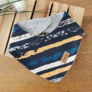 Nepremočljivi slinček Akvarelne modro oker črte Hopka