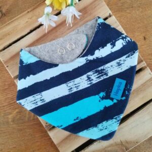 Nepremočljivi slinček watercolor modre črte Hopka