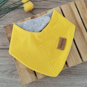 Nepremočljiv slinček Pikice na rumeni Hopka