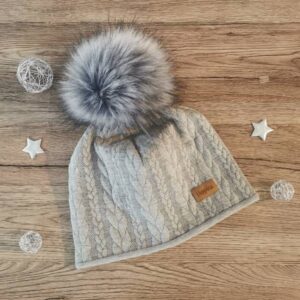 Prehodno zimska kapa kitke Svetlo siva Hopka