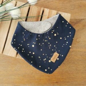 Nepremočljivi slinček Zlate pike na temno modri Hopka