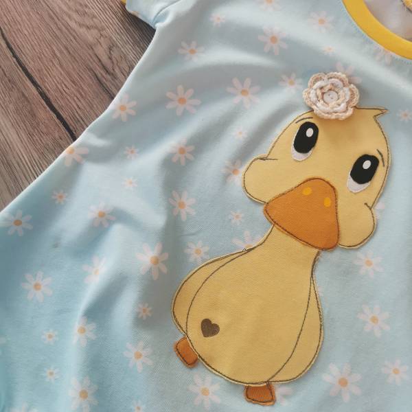 Tunika obleka Mala račka na modri mint Hopka2 Tunika obleka Mala račka na modri mint Hopka2