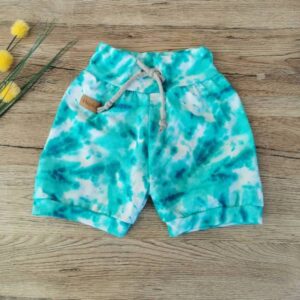Otroške kratke hlače Tie Dye turkizna Hopka