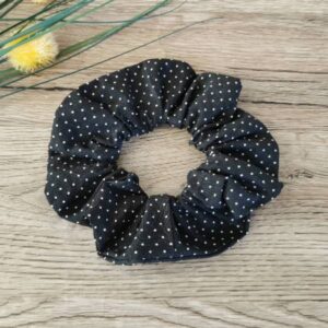 Scrunchie Lasni dodatek Pikice na črni Hopka