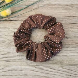 Scrunchie Lasni dodatek Pikice na rjavi Hopka